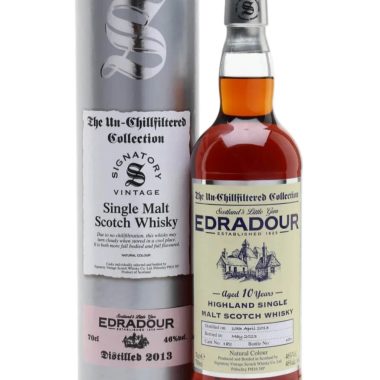 Edradour 10 Year Old 2013 Unchillfiltered collection Signatory Single Malt Scotch Whisky - 70cl 46%