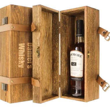 Personalised Wooden Gift Box with Bowmore 12 Year Old Single Malt Whisky