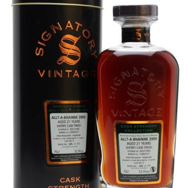 Allt-a-Bhainne 2000 / 21 Year Old / Sherry Cask / Signatory Speyside Whisky