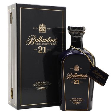Ballantine's 21 Year Old / Blue Ceramic Decanter Blended Scotch Whisky