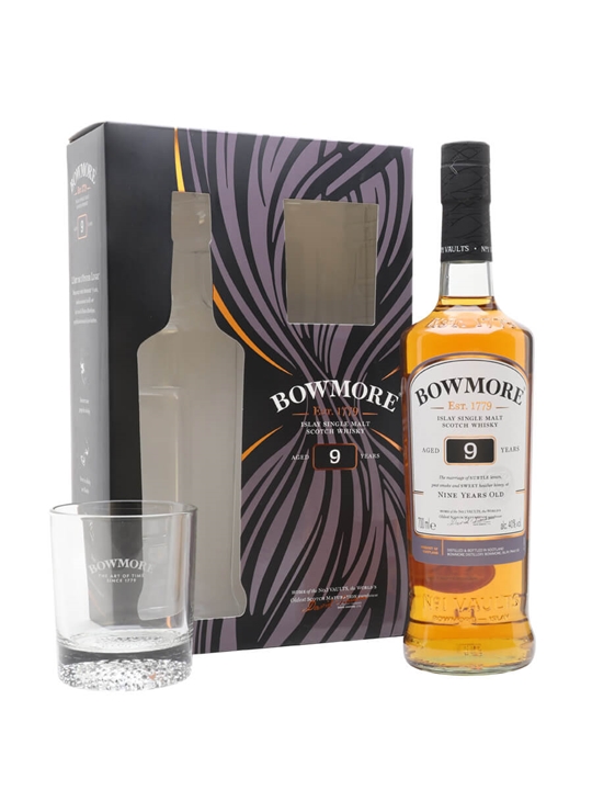 Bowmore 9 Year Old / Glass Set Islay Single Malt Scotch Whisky