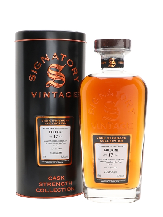 Dailuaine 2008 / 17 Year Old / Cask #3 / Signatory Cask Strength Speyside Whisky