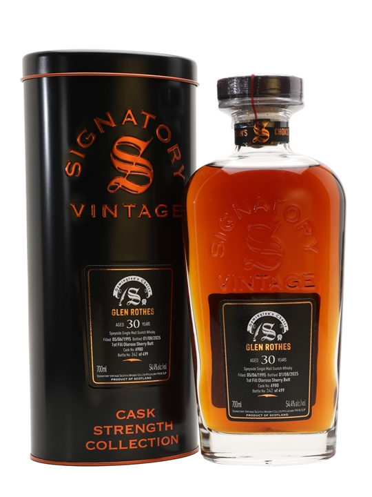 Glenrothes 1995 / 30 Year Old / Cask 6980 / Signatory Symington's Choice Speyside Whisky