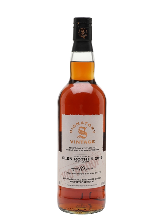 Glenrothes 2015 / 10 Year Old / 100 Proof Edition #50 / Signatory Speyside Whisky