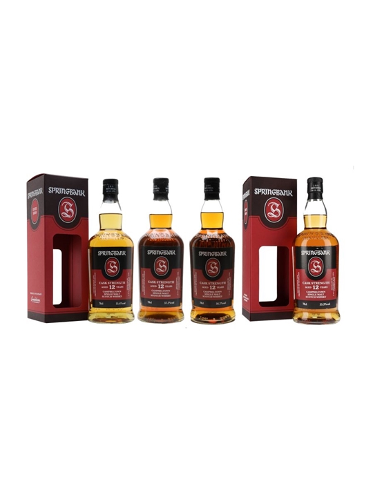 Springbank 12 Year Old Cask Strength Set / 4 Bottles Campbeltown Whisky