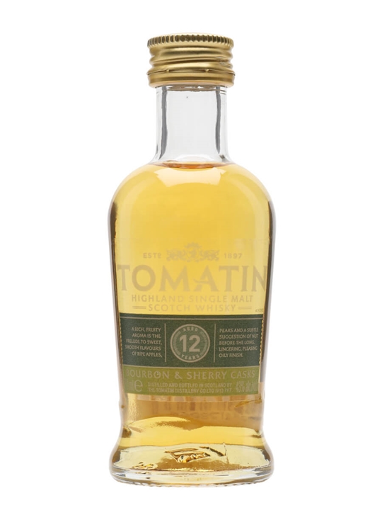 Tomatin 12 Year Old Miniature / Bourbon & Sherry Casks Highland Whisky