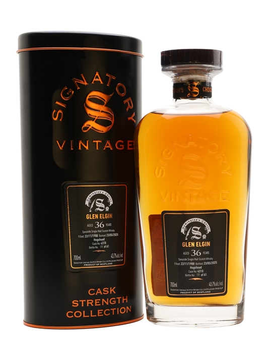 Glen Elgin 1988 / 36 Year Old / Cask #4318 / Signatory Symington's Choic Speyside Whisky 1 Glen Elgin 1988 / 36 Year Old / Cask #4318 / Signatory Symington's Choic Speyside Whisky