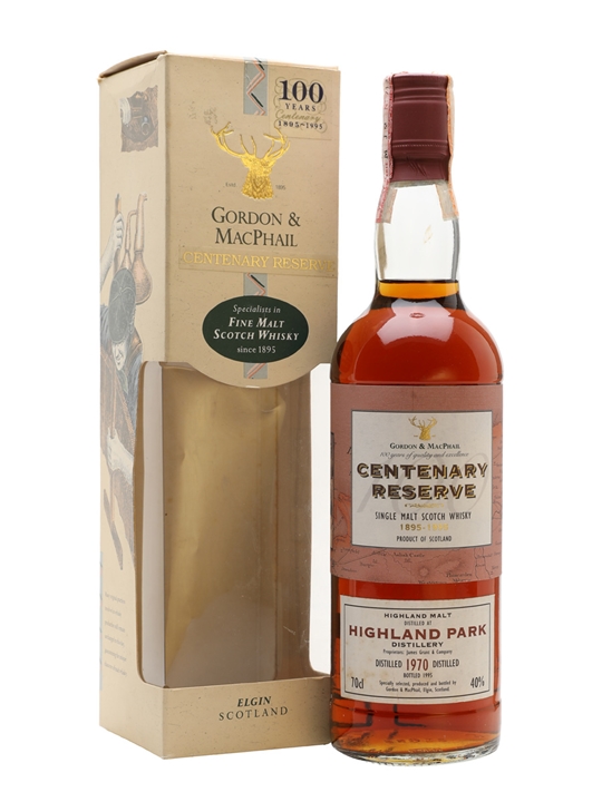 Highland Park 1970 / Centenary Reserve / Gordon & Macphail Island Whisky 1 Highland Park 1970 / Centenary Reserve / Gordon & Macphail Island Whisky