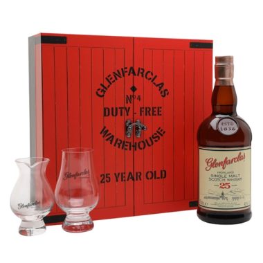 Glenfarclas 25 Year Old / 3 Glasses & Water Jug Gift Set Speyside Whisky