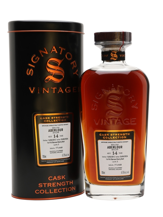 Aberlour 2012 / 14 Year Old / Cask 3 / Signatory Cask Strength Speyside Whisky 1 Aberlour 2012 / 14 Year Old / Cask 3 / Signatory Cask Strength Speyside Whisky