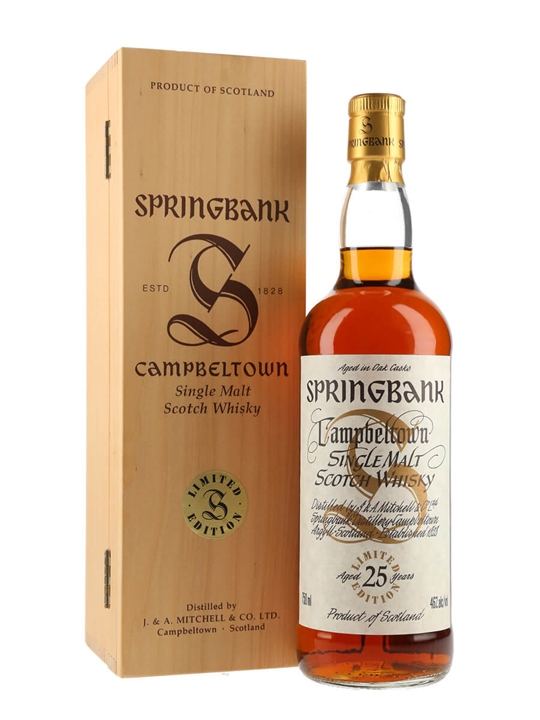 Springbank 25 Year Old / Sherry Cask / Millennium Series Campbeltown Whisky 1 Springbank 25 Year Old / Sherry Cask / Millennium Series Campbeltown Whisky
