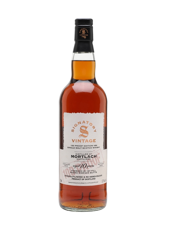 Mortlach 2016 / 10 Year Old / Signatory 100 Proof Edition 84 Speyside Whisky
