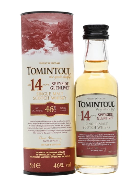 Tomintoul 14 Year Old Miniature Speyside Single Malt Scotch Whisky
